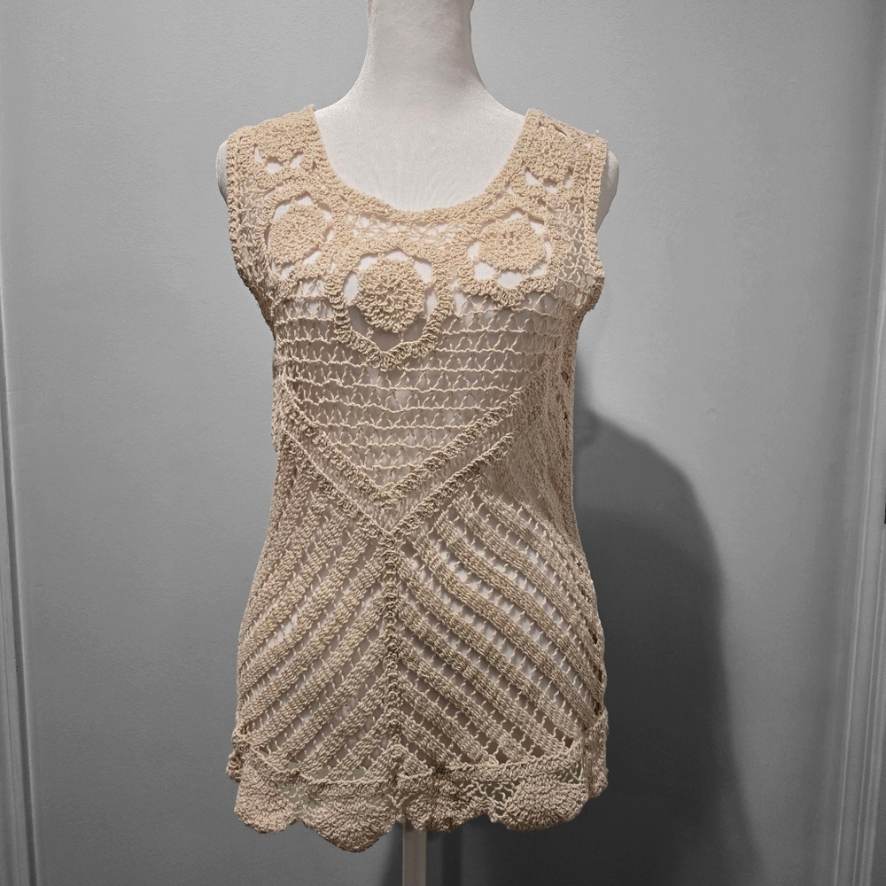 Yaira Crochet Boho Sleeveless Top -Women's Med/Large